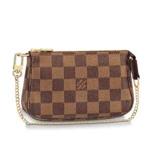 🎁 NEW Louis Vuitton Mini Pochette in Damier Ebene Made in France 🇫🇷